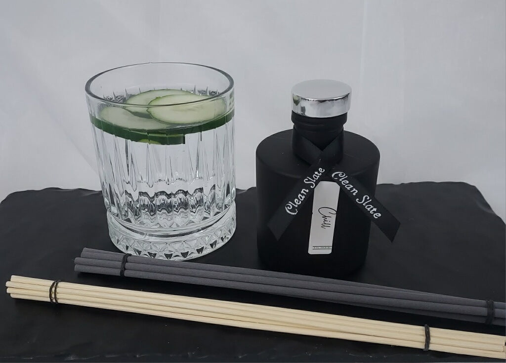 Chill scented Matte Black Round Reed Diffuser 6 oz
