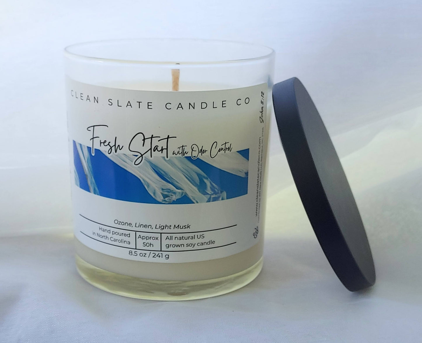 Fresh Start with Odor Block Soy Candle 8.5 oz (Linen)