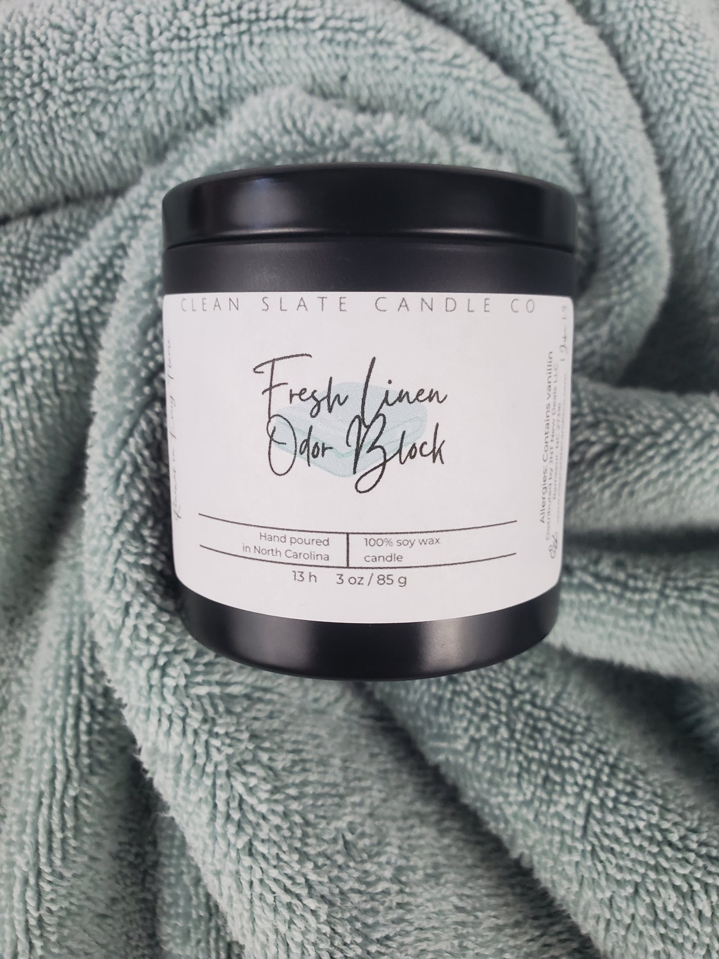 Fresh Linen Odor Block Soy Candle 3 oz