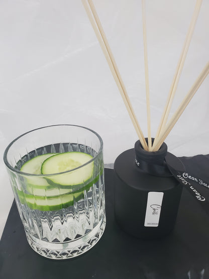 Chill scented Matte Black Round Reed Diffuser 6 oz