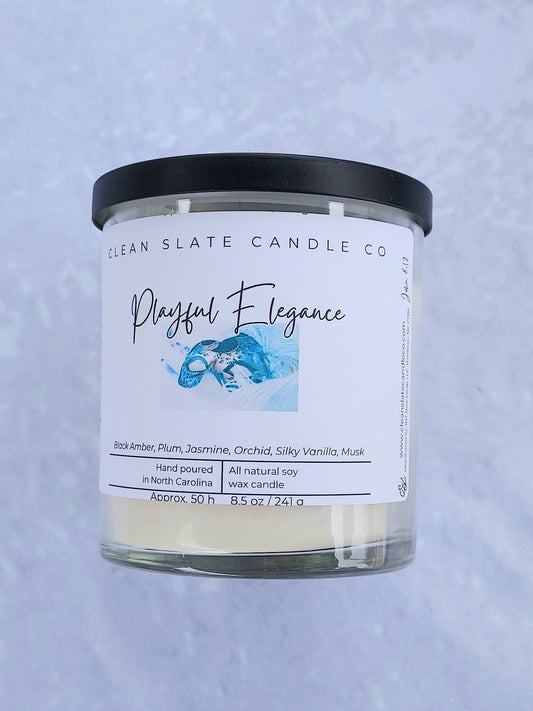 Playful Elegance Scented Candle, 8.5 oz Glass