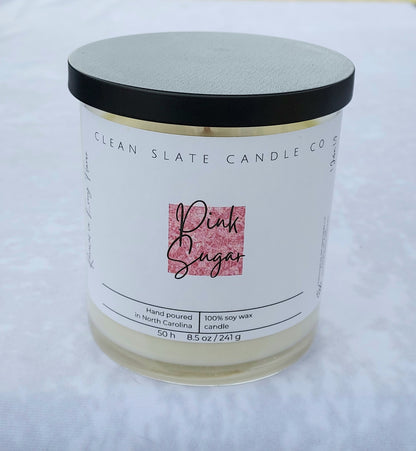 Pink Sugar Candle 8.5 oz Glass