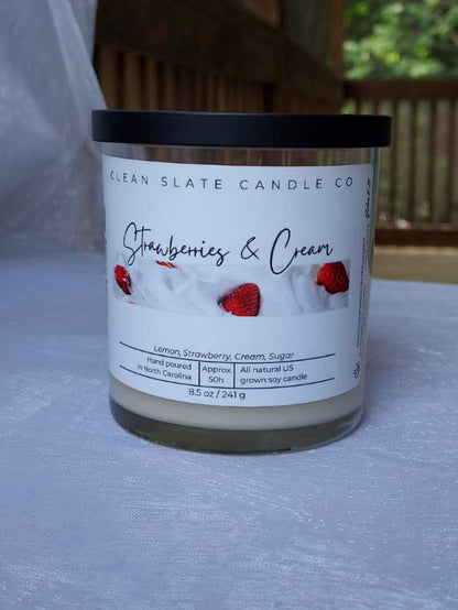 Strawberries & Cream Scented Candle 8.5 oz