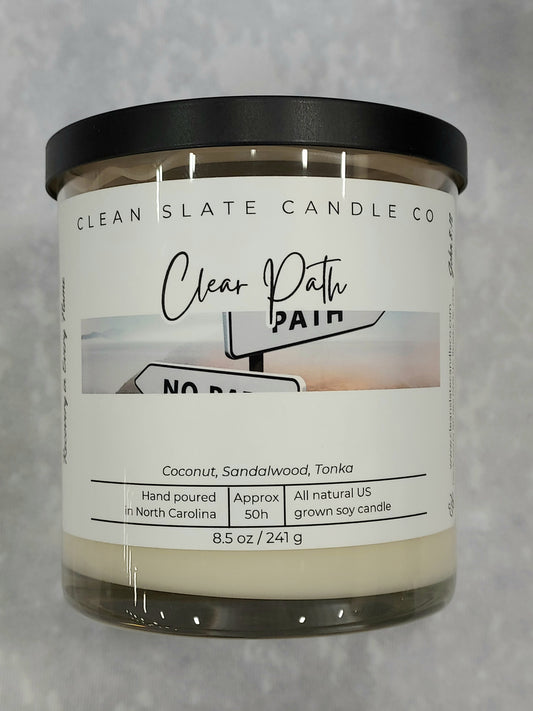 Clear Path Soy Candle 8.5 oz (Sandalwood)
