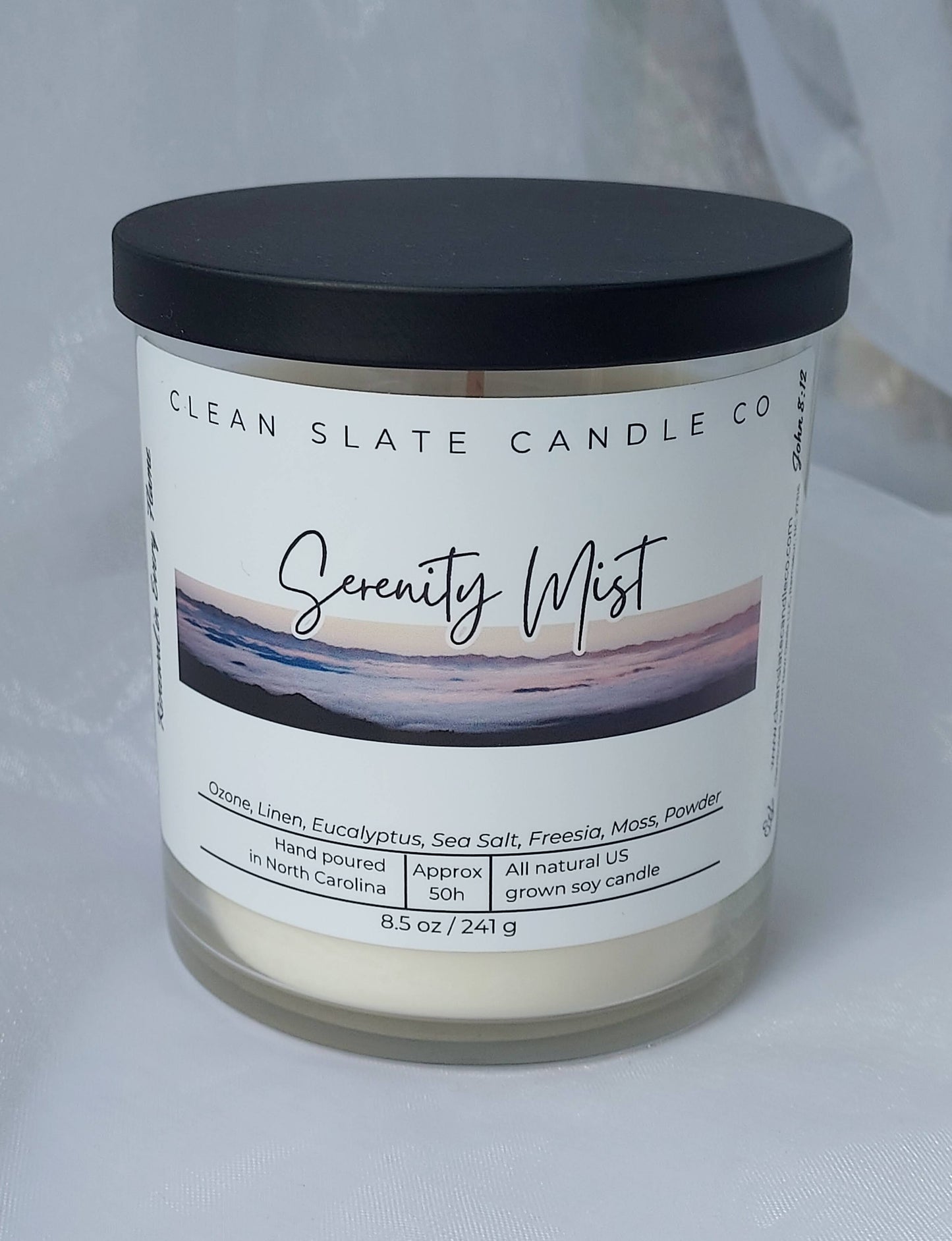 Serenity Mist Soy Candle 8.5 oz (Marine)