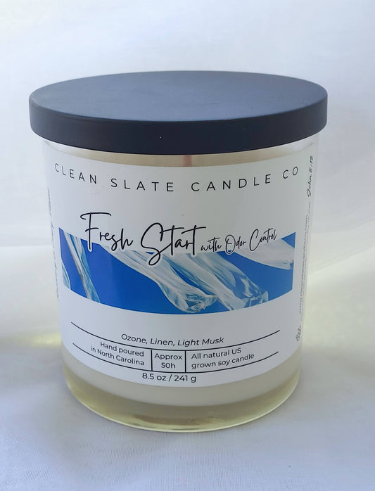 Fresh Start with Odor Block Soy Candle 8.5 oz (Linen)