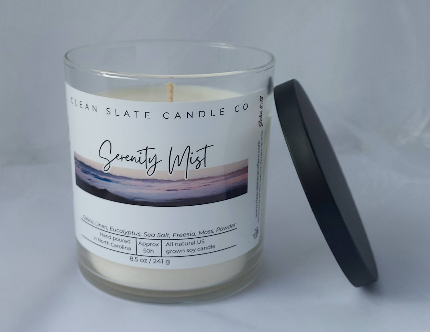 Serenity Mist Soy Candle 8.5 oz (Marine)